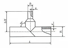 Тройник ПНД ПЭ100 переходной сварной 225х160 мм SDR17